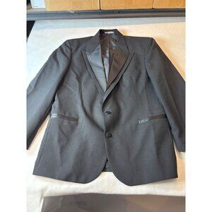 Oscar Dela Renta  Mens Tuxedo Jacket Double Breasted Black Polyester Blend